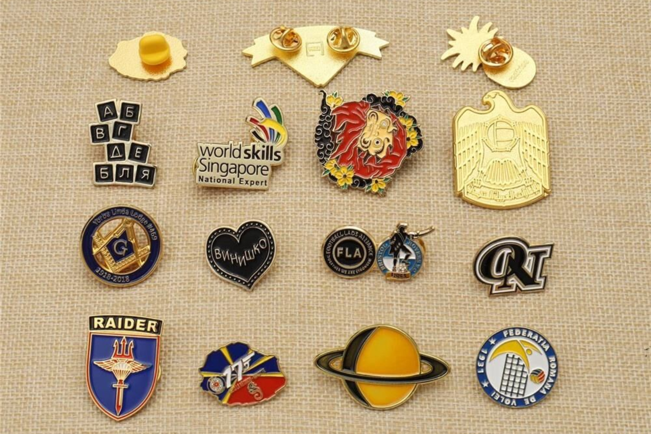 Premium customized lapel pins with engraved or printed logo – ideal for corporate branding, staff recognition, club identity, and campaign awareness
