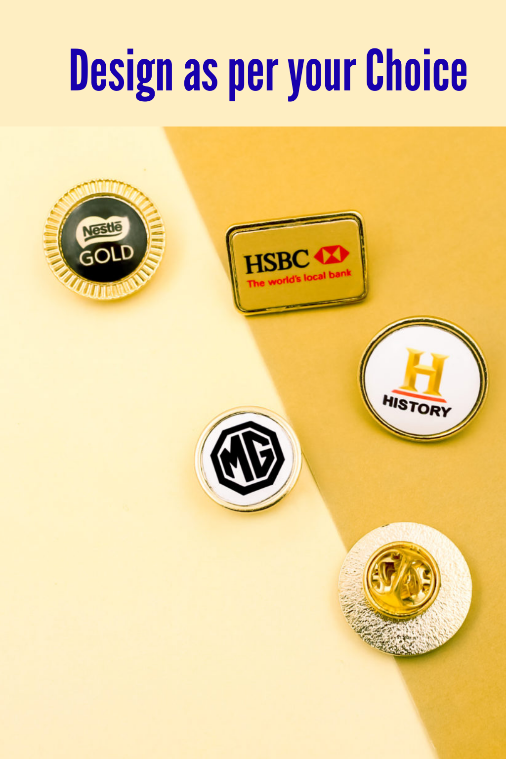 Custom-designed lapel pins with logo – perfect for corporate branding, achievements, clubs, schools, and event giveaways