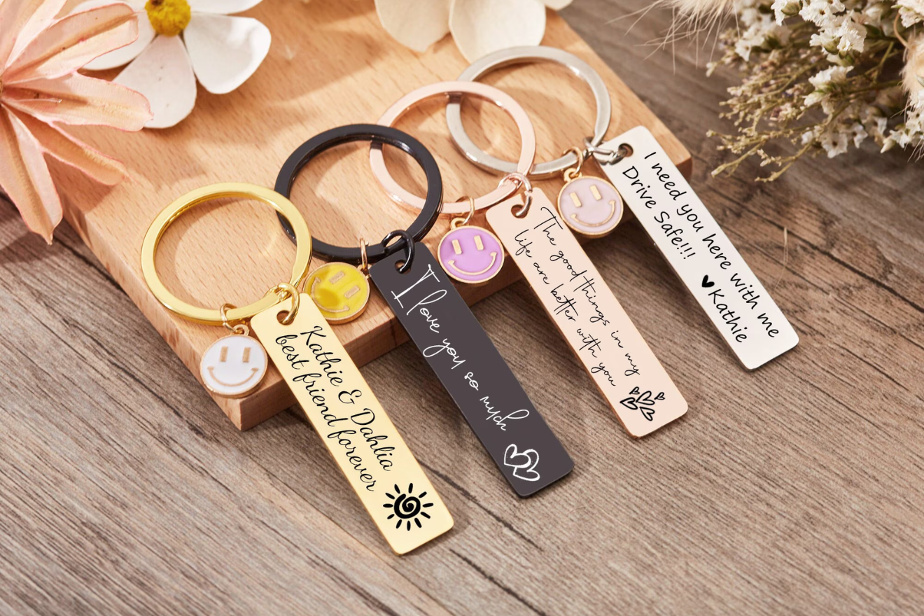 High-quality customized keyrings and keychains with personalized logos and designs, ideal for corporate branding, promotional giveaways, and event merchandise