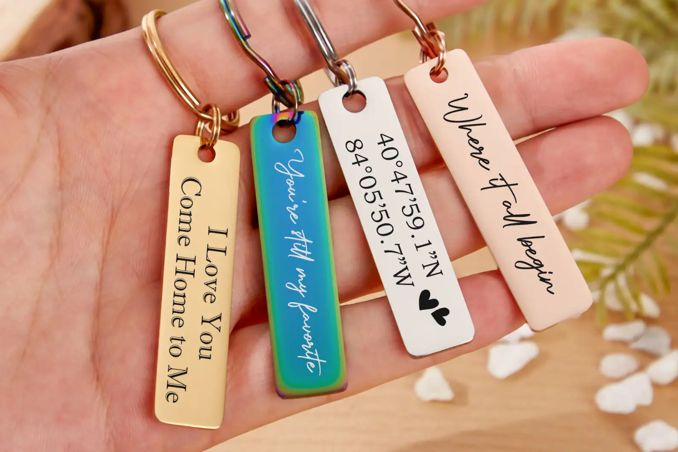 High-quality customized keyrings and keychains with personalized logos and designs, ideal for corporate branding, promotional giveaways, and event merchandise