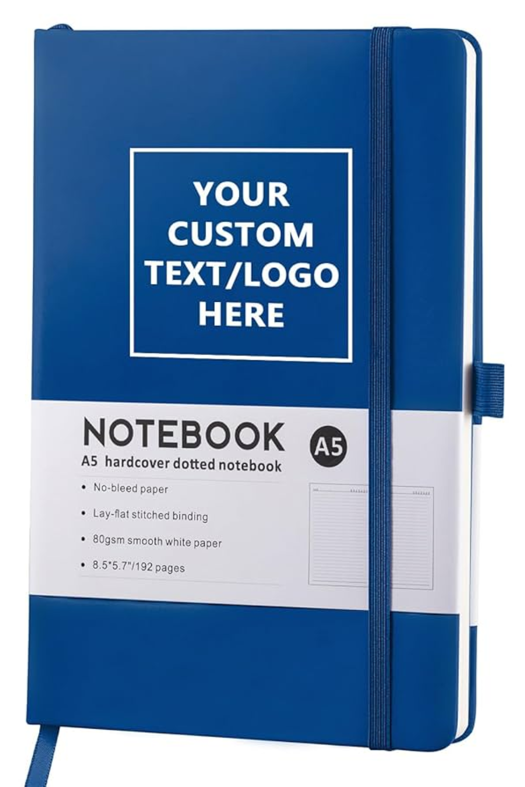 Custom branded notebook with logo on cover – ideal for corporate gifts, events, and student use