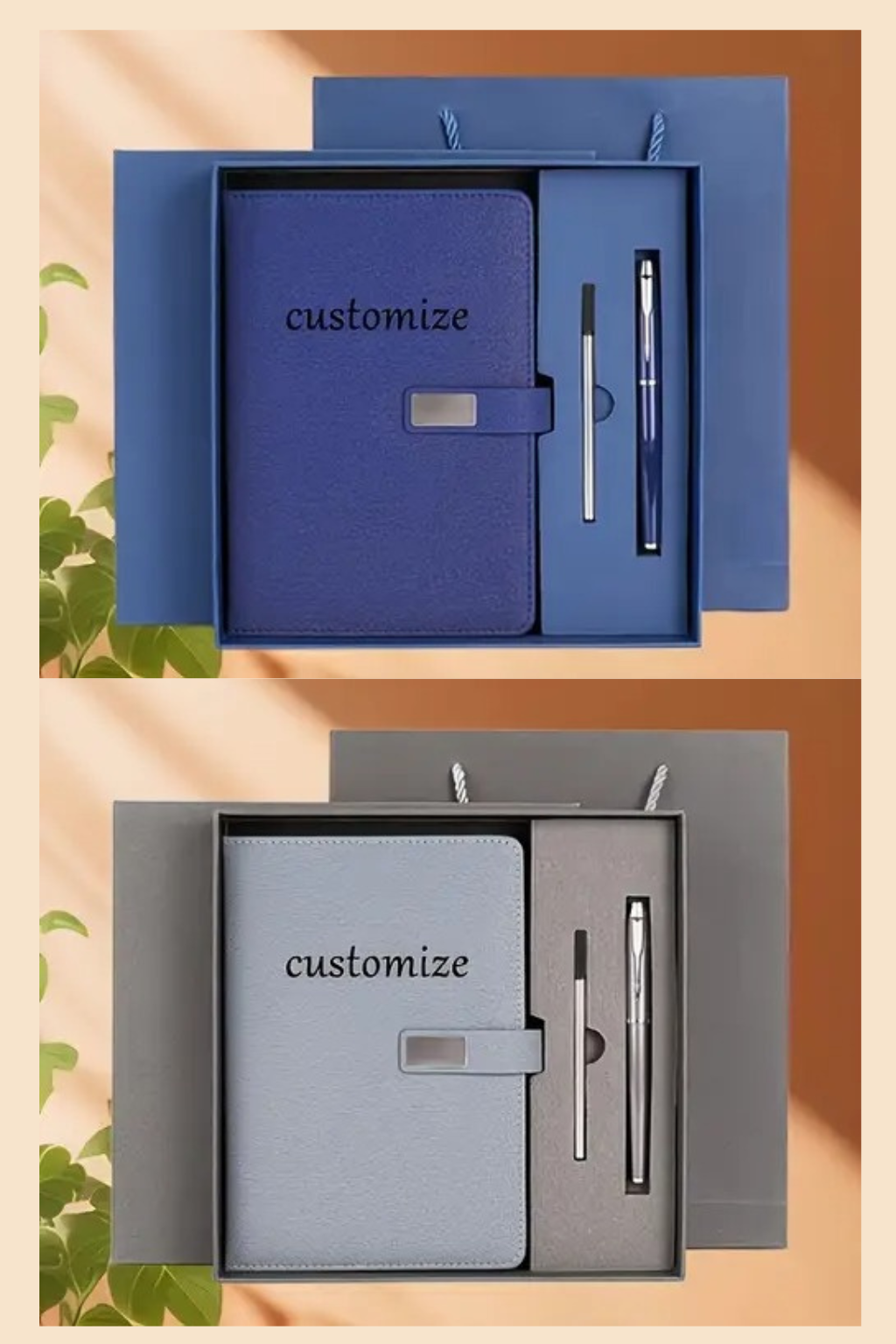 Premium promotional corporate gift set including notebook, pen, and mug with custom branding – ideal for employee gifts and business giveaways