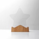 Star Shaped Wooden Trophy with Custom Engraving