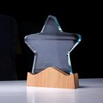 Star Shaped Wooden Trophy with Custom Engraving