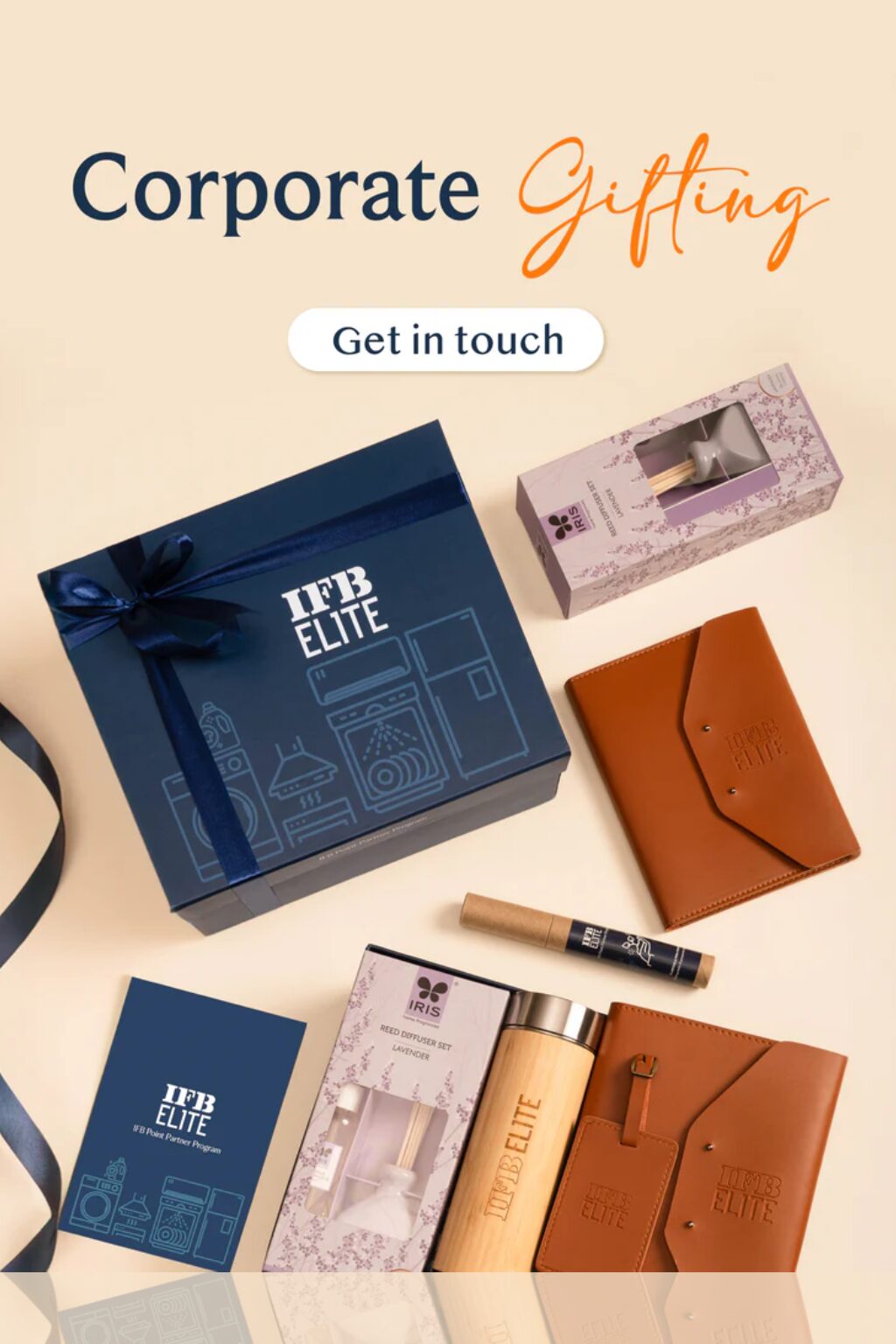 Luxury promotional corporate gift set with custom logo – includes notebook, pen, tumbler, and USB for employee welcome kits, client gifts, and business branding