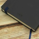Appeel A5 PU notebook with elastic band, pen loop, and ribbon bookmark