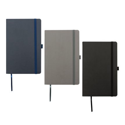 Appeel A5 PU notebook with elastic band, pen loop, and ribbon bookmark