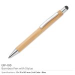 Bamboo Pen with Stylus and Blue Ink – Eco-Friendly Writing Tool