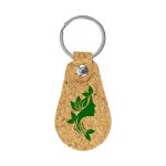 Cork PU Keychain with 32mm Flat Metal Ring – Eco-Friendly Gift