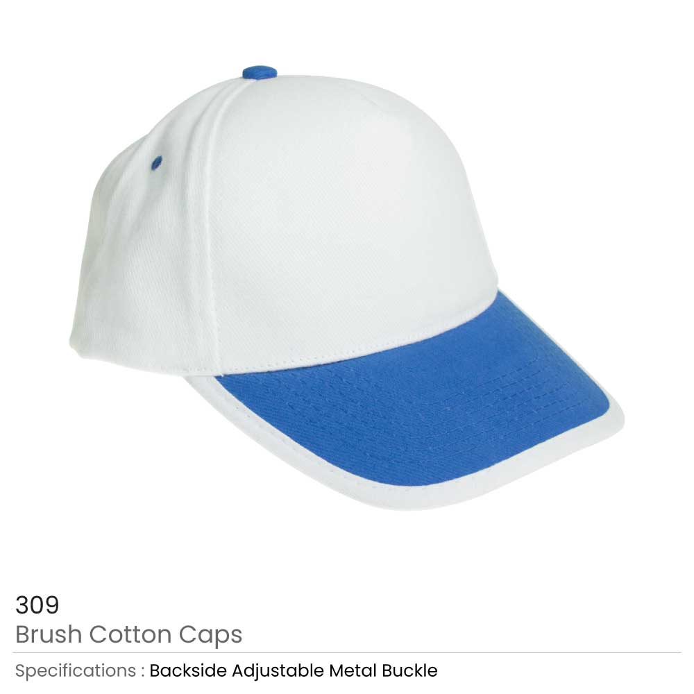 Brush-Cotton-Caps-309 Cotton Cap with Metal Clip β Adjustable and Breathable