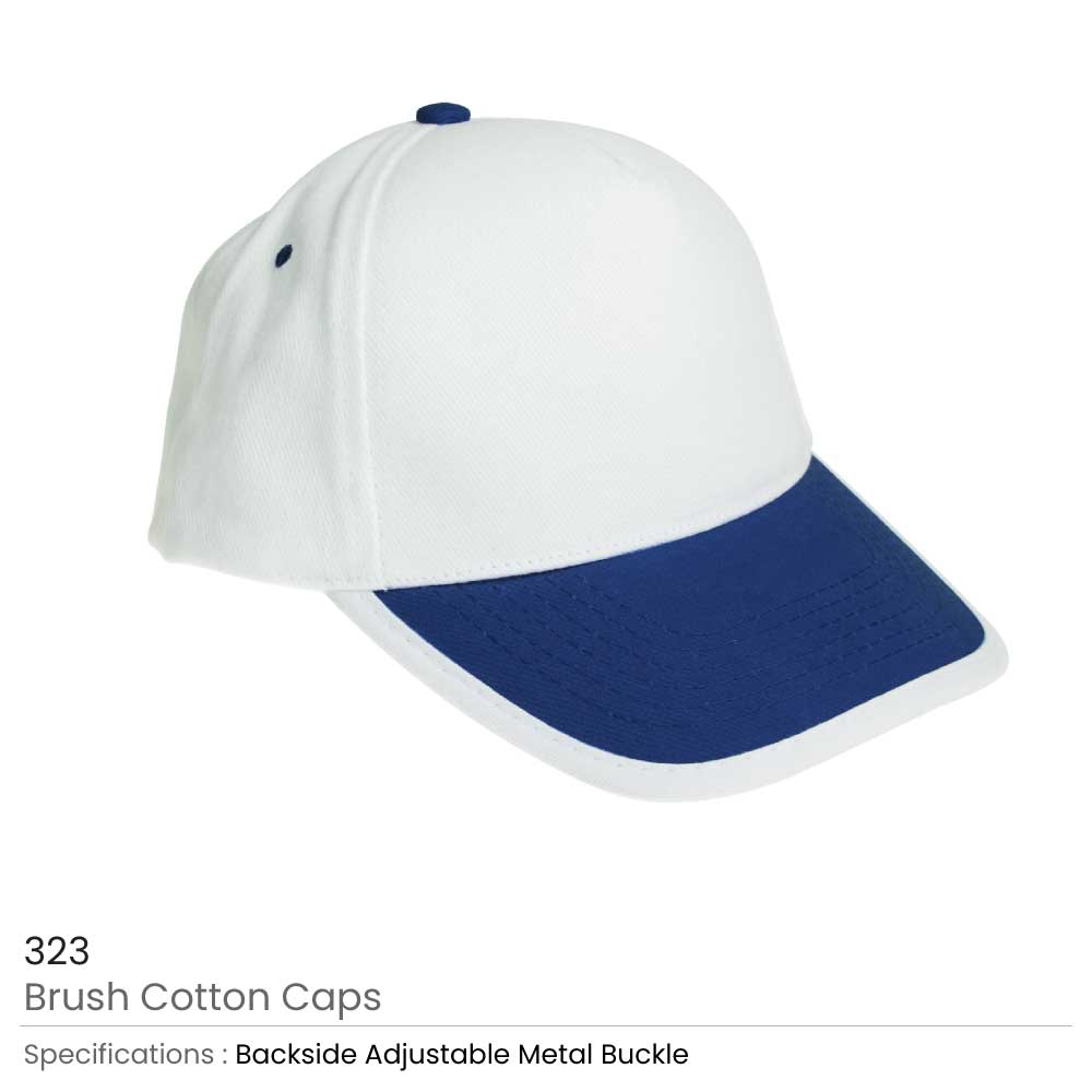 Brush-Cotton-Caps-323 Cotton Cap with Metal Clip β Adjustable and Breathable