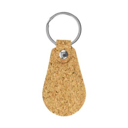 Cork PU Keychain with 32mm Flat Metal Ring – Eco-Friendly Gift