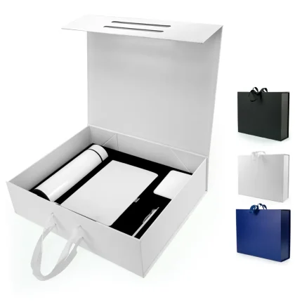 Corporate Office Gift Set in Color-Themed Box with Ribbon Handle