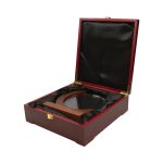 Round Moon Crystal Award with Wooden Base for Recognition