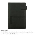 Dorniel A5 PU notebook with front pocket and magnetic flap cover