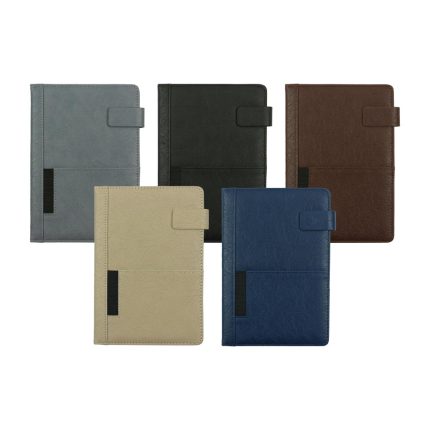 Dorniel A5 PU notebook with front pocket and magnetic flap cover
