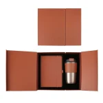 Elegant Gift Set with Stainless Steel Mug, PU Notebook, and Metal Pen in Leather Box