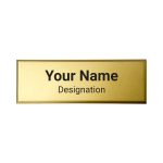 Gold Brass Name Badge with Safety Pin – Durable & Stylish