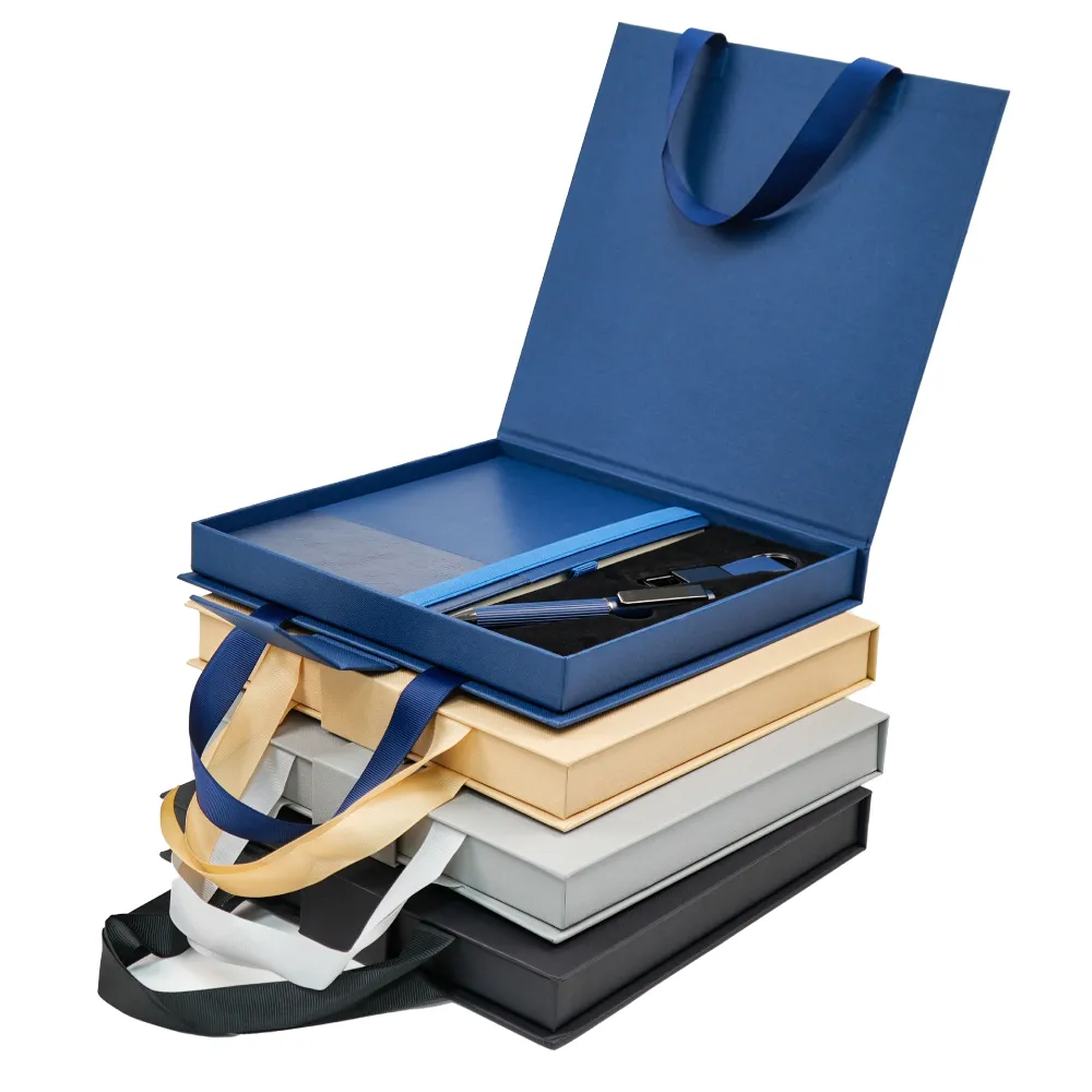 Premium-Office-Giftset-GS-703-View Premium Office Gift Set in Elegant Ribbon Handle Box