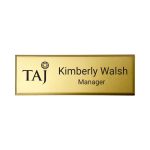 Gold Brass Name Badge with Safety Pin – Durable & Stylish