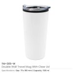 Double-Wall Insulated Travel Mug with Clear Lid