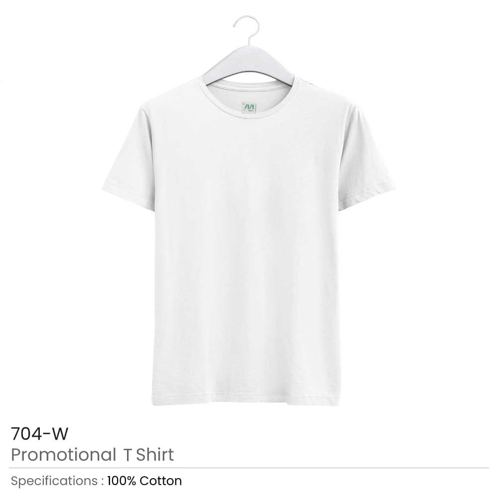 Tshirts-704-W-01 White Promotional T-Shirt β Custom Printed for Branding